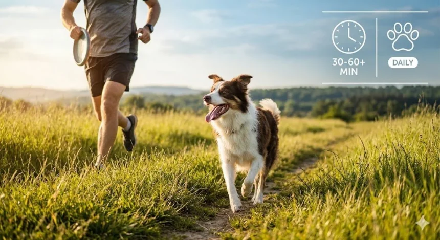 Dog exercising outdoors, showcasing different activities for optimal health.